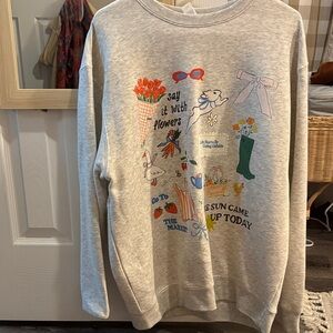 Shop Kristin Jones Gray Graphic Sweater